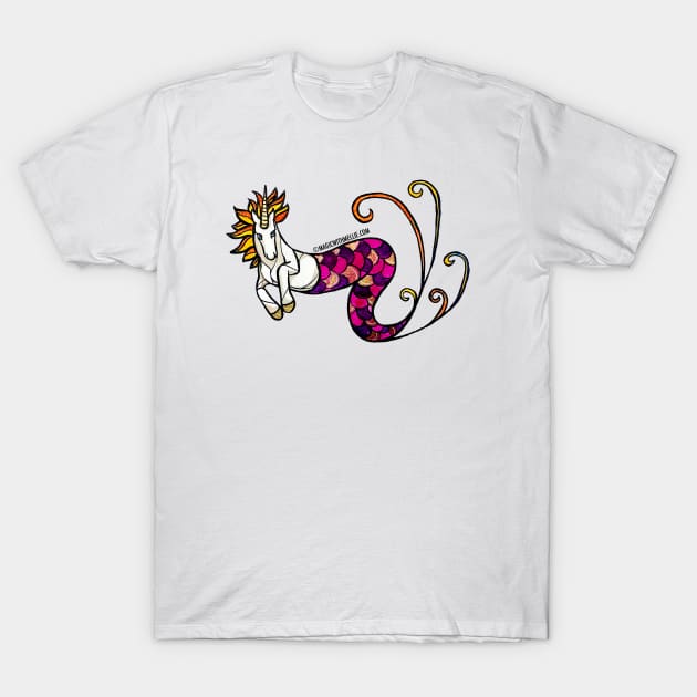 Mermaid Unicorn - Pink and Purple — Mermay Unicorn Illustration series T-Shirt by mellierosetest